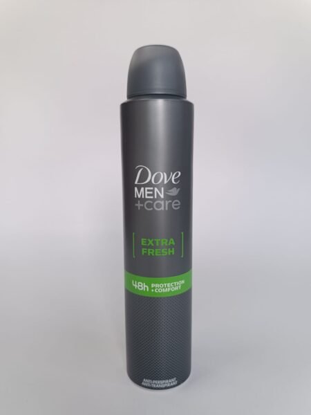 Deodorant spray Dove Men+Care Extra Fresh, 48h protecție, recomandat în sfaturi pentru igiena casei
