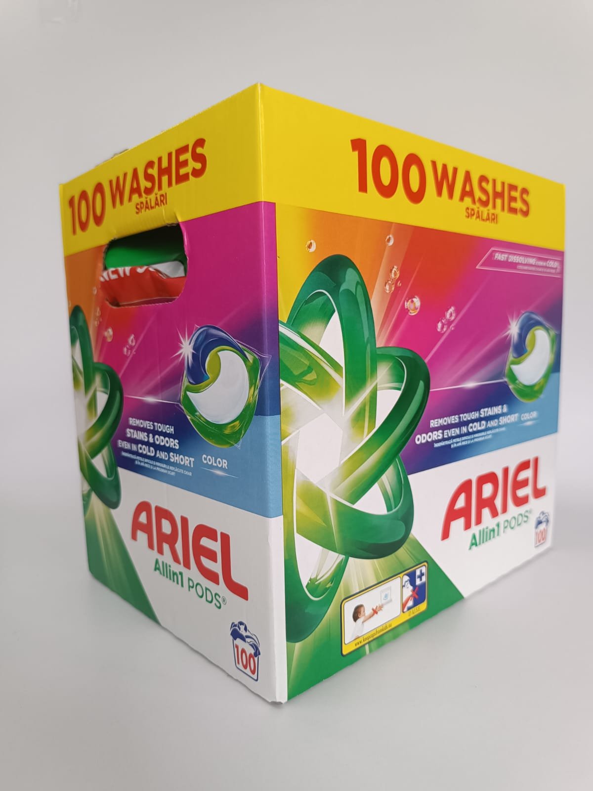 Detergent capsule Ariel All-in-1 Pods, 100 spălări – curățare eficientă și prospețime, recomandat în sfaturi pentru igiena casei