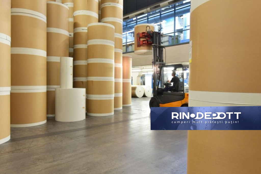 Rinodepott – depozit cu role mari de hârtie industrială și echipamente de manipulare”