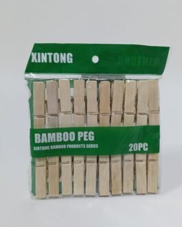 cârlige de rufe din bambus 20 bucăți