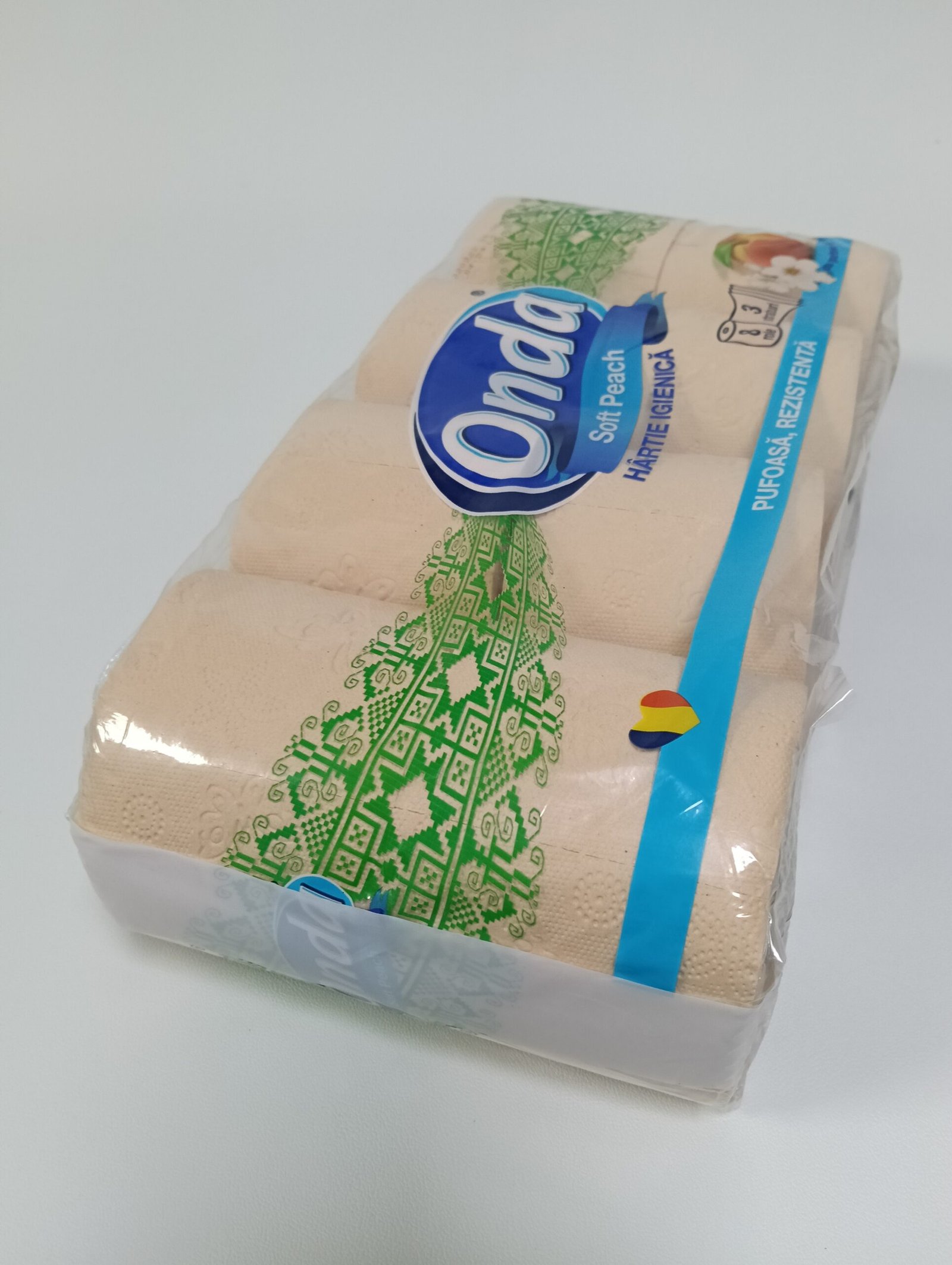 Hârtie igienică ONDA Soft Peach, 3 straturi, 8 role - imagine 2